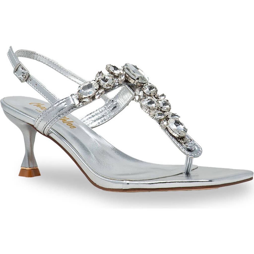 Chase & Chloe Chase And Chloe Crystal T-strap Slingback Sandal