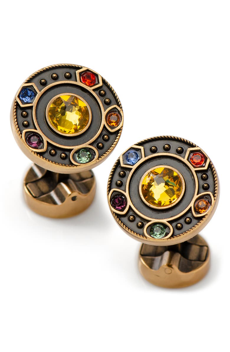 Cufflinks, Inc. Infinity Stones Cuff Links & Lapel Pin Set, Alternate, color, Gold