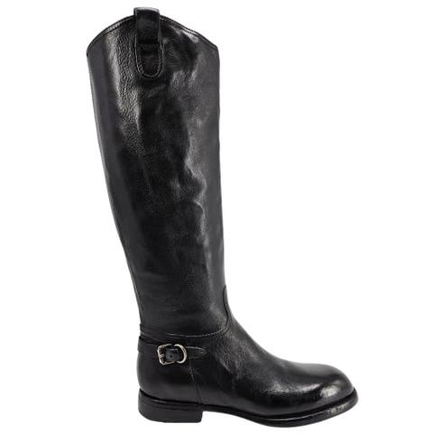 Leather Side Zip Knee High Boot