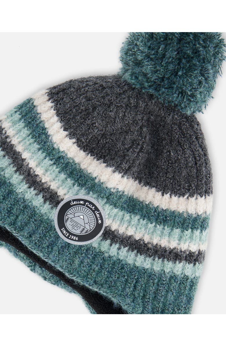 Deux par Deux Baby Boy's Peruvian Knit Hat Gradient Green, Alternate, color, Stripes