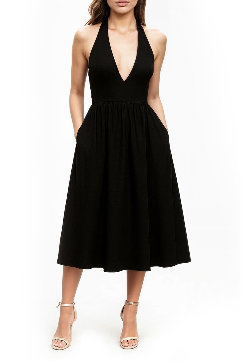 Halter Sundress, Main, color, BLACK