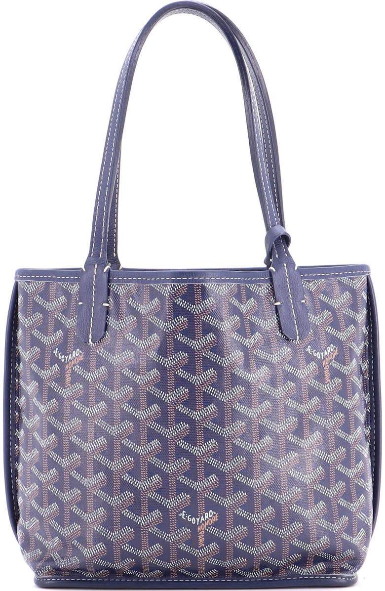 Pre-Owned Goyard Anjou Reversible Tote Coated Canvas Mini, Alternate, color, Blue