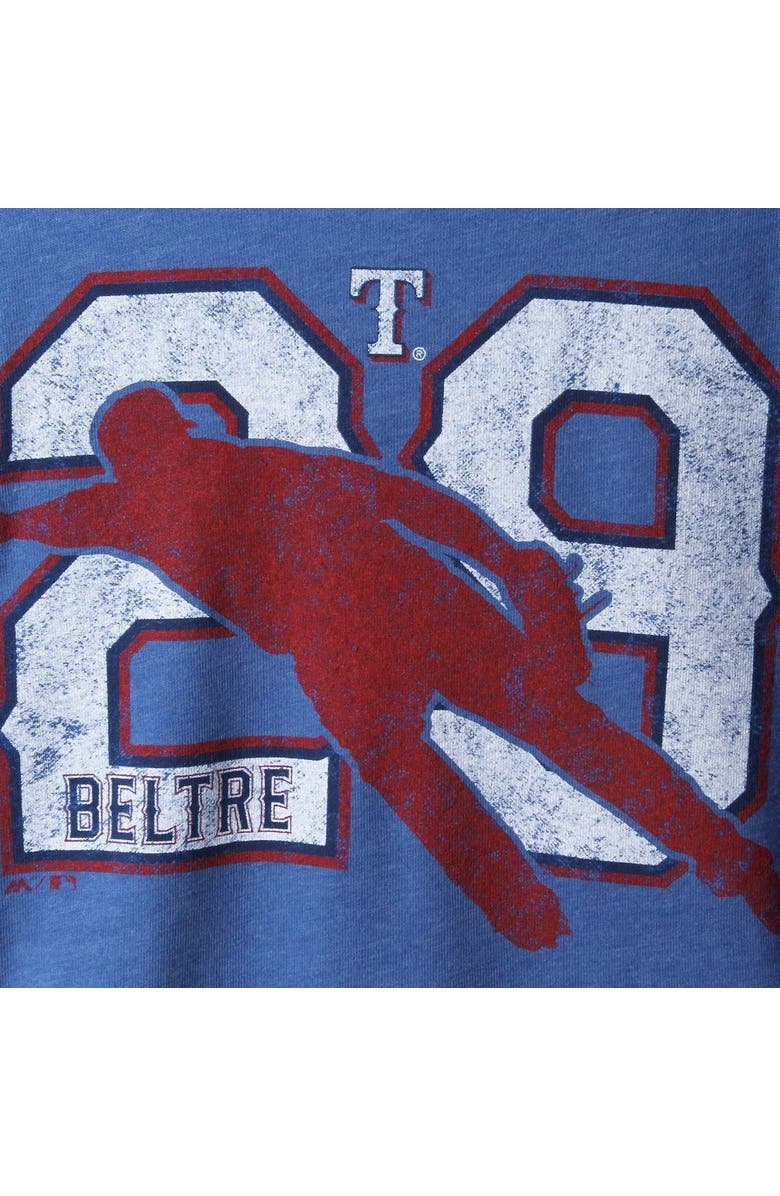Majestic Threads Men's Majestic Threads Adrian Beltre Heathered Royal Texas Rangers Player Silhouette Tri-Blend T-Shirt, Alternate, color, 
