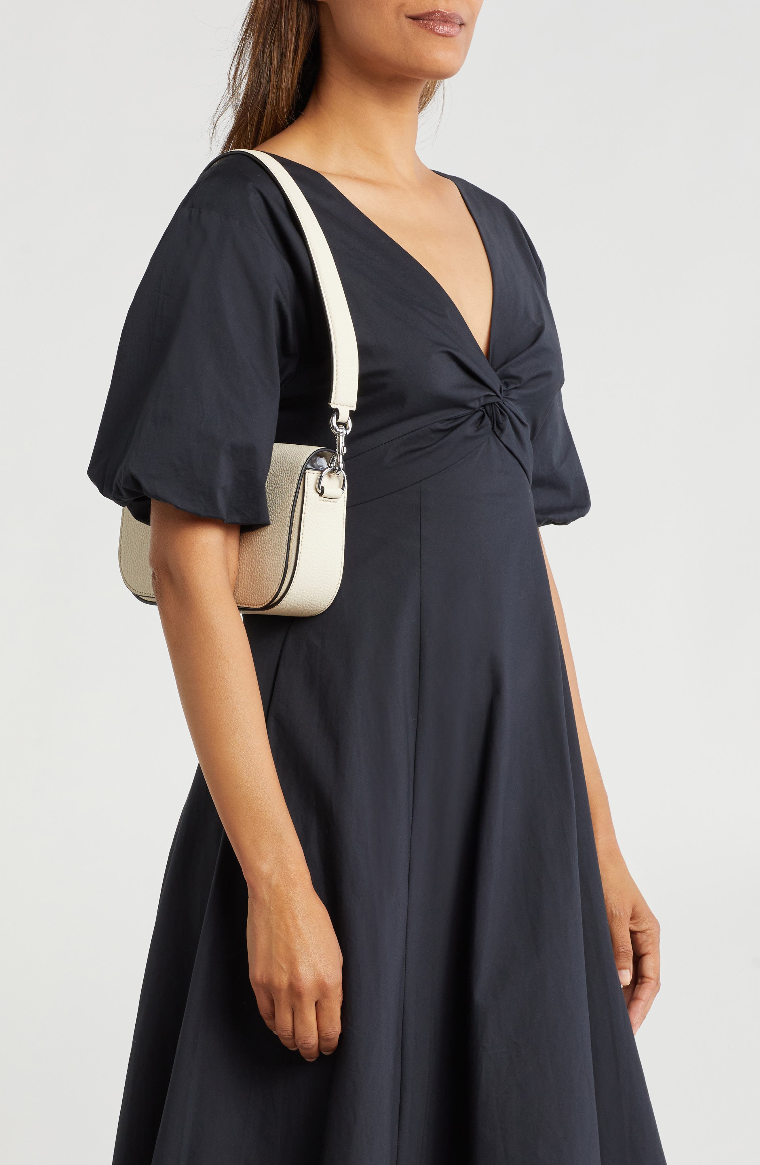 Marc Jacobs Signet Turnlock Shoulder Bag, Alternate, color, Marshmallow