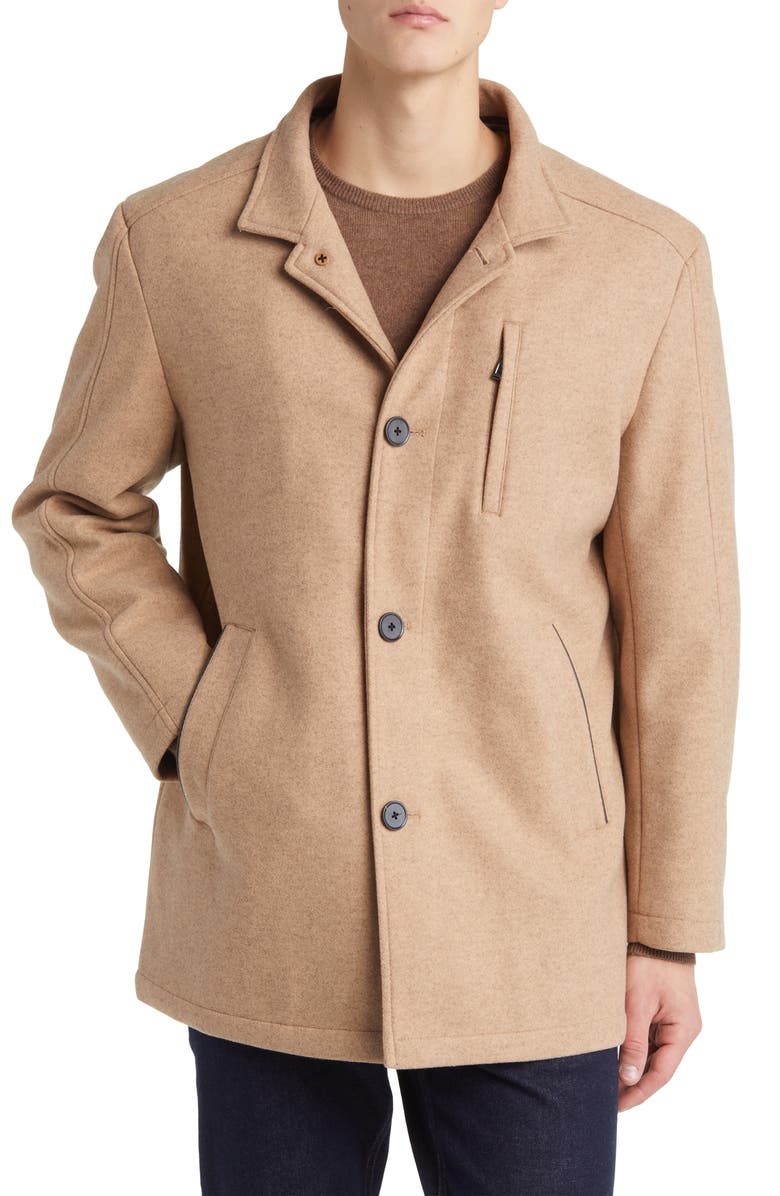 Johnston & Murphy Upton Bib Insert Car Coat, Alternate, color, Camel