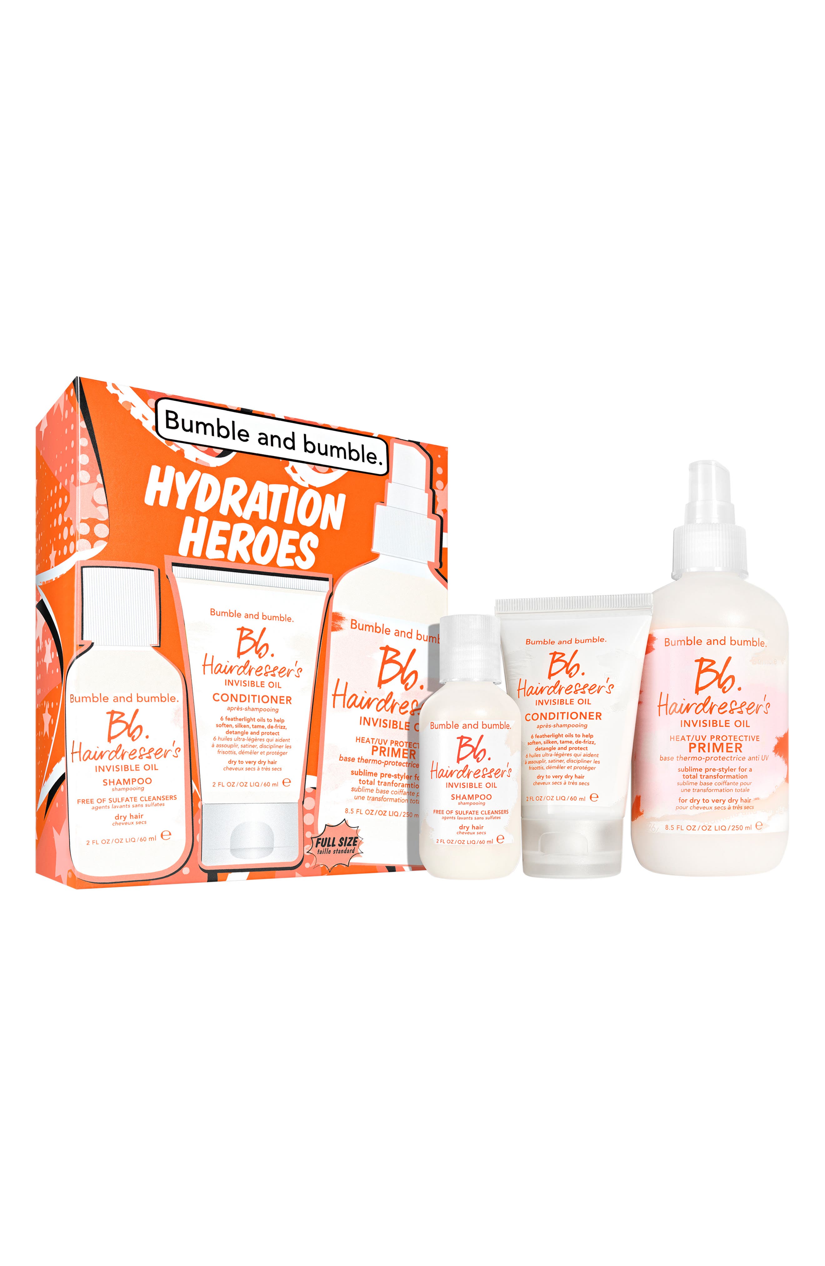 Bumble and bumble. Hairdresser's Invisible Oil Hydration Heroes Gift Set $66 Value 
