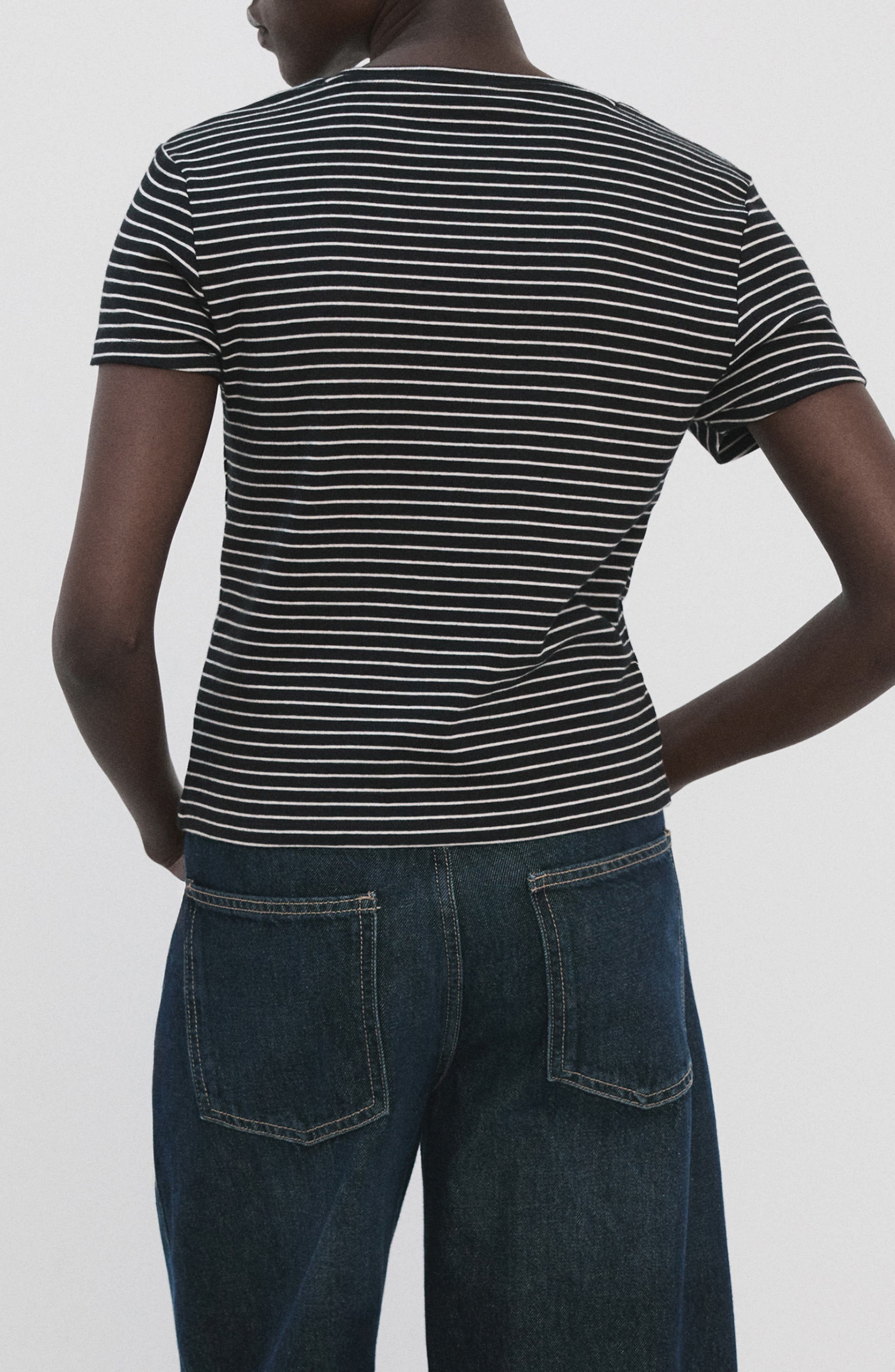 Stripe Bow Embellished T-Shirt - image 2