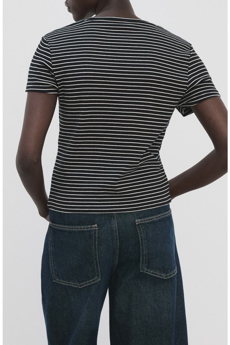 Stripe Bow Embellished T-Shirt, Alternate, color, NAVY