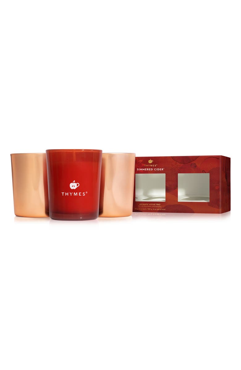 Thymes Simmered Cider Aromatic Votive Trio, Main, color,