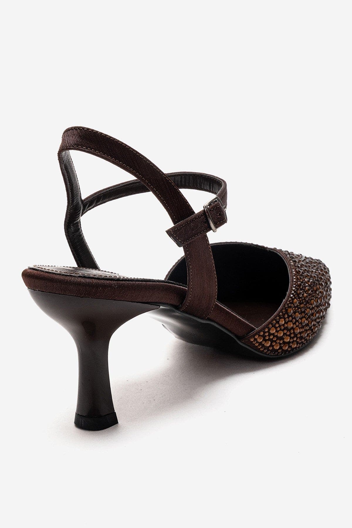 Vilka Embellished Slingback Kitten Heel Pumps, Alternate, color, Brown Satin