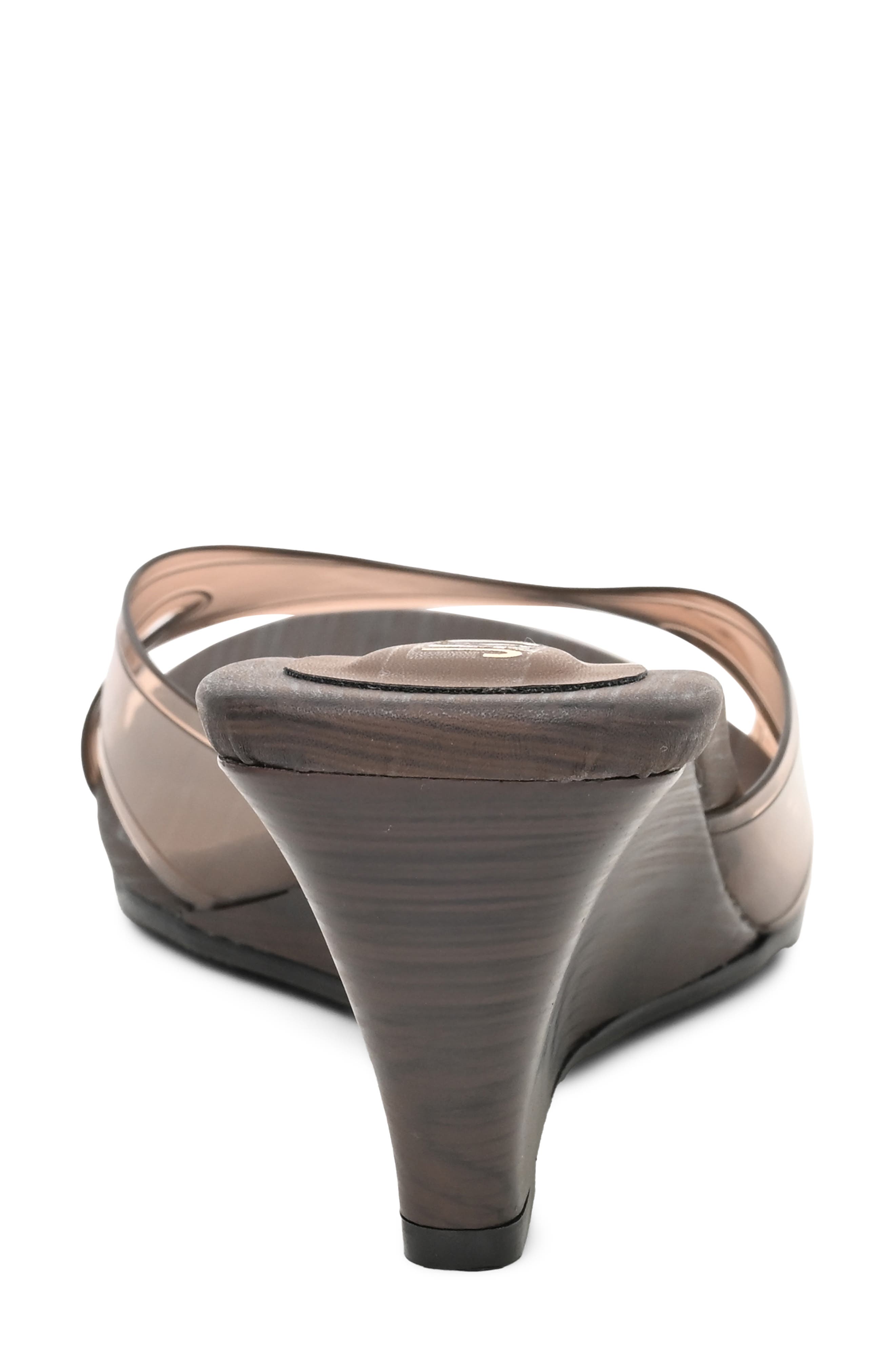 Stacker Wedge Slide Sandal, Alternate, color, BROWN CLEAR