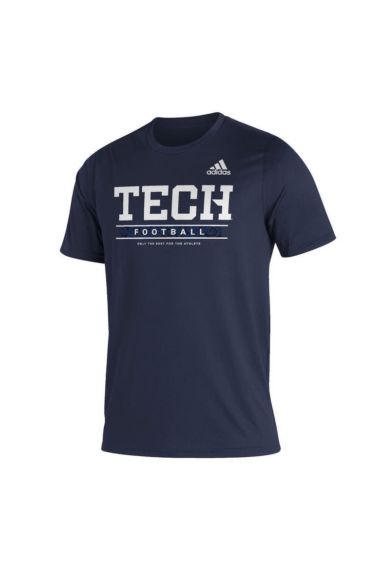 Men's adidas Navy Georgia Tech Yellow Jackets Sideline Football Locker Practice Creator AEROREADY T-Shirt, Alternate, color, Navy