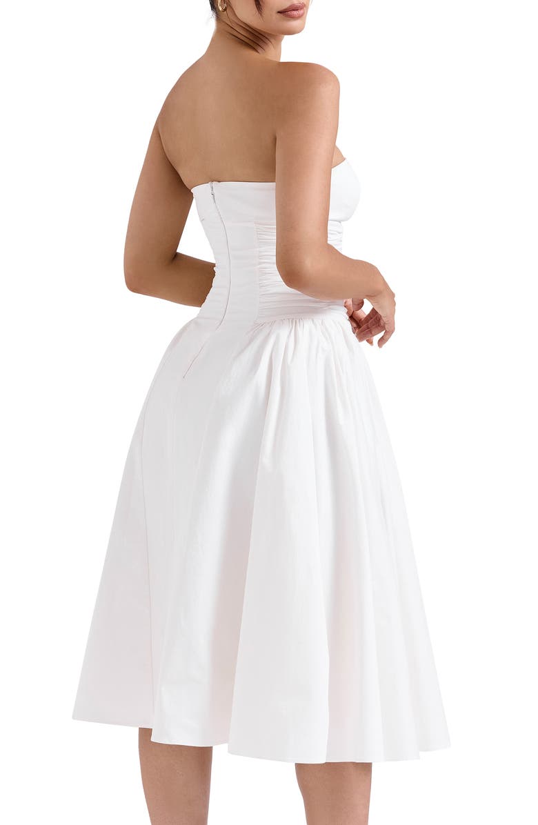 HOUSE OF CB Georgiana Strapless Stretch Cotton Fit & Flare Dress, Alternate, color, 