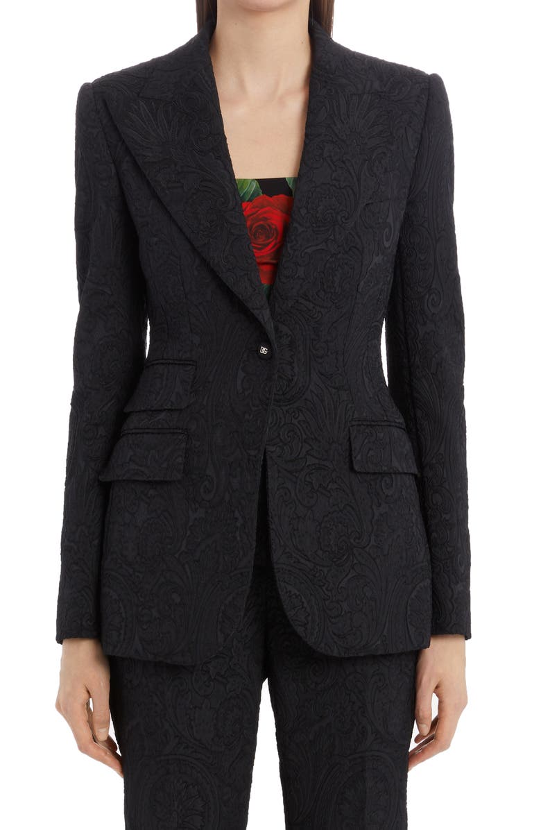Dolce&Gabbana Turlington Floral Jacquard Blazer, Main, color, 
