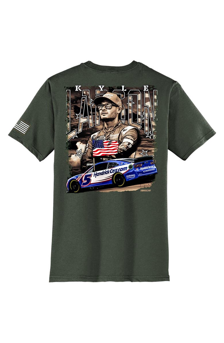 HENDRICK MOTORSPORTS TEAM COLLECTION Men's Hendrick Motorsports Team Collection  Green Kyle Larson  Military T-Shirt, Alternate, color, 