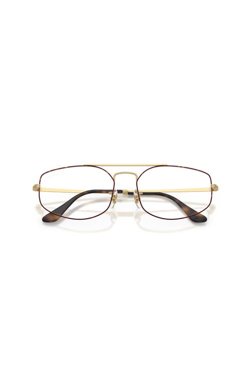 Ray Ban Ray-ban 56mm Irregular Optical Glasses In Gold