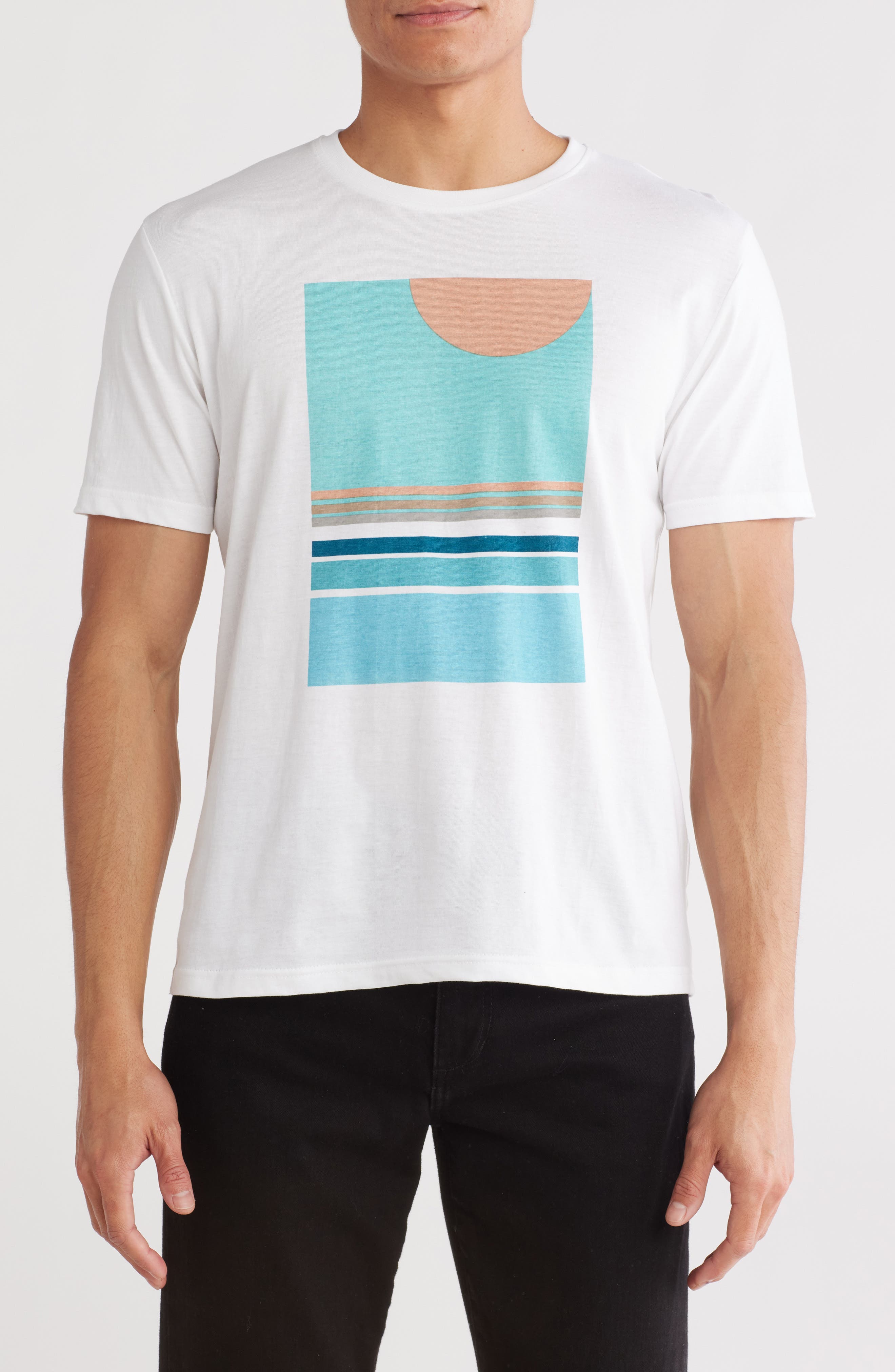T.R. PREMIUM Flat Abstract Stretch Cotton Graphic T-Shirt