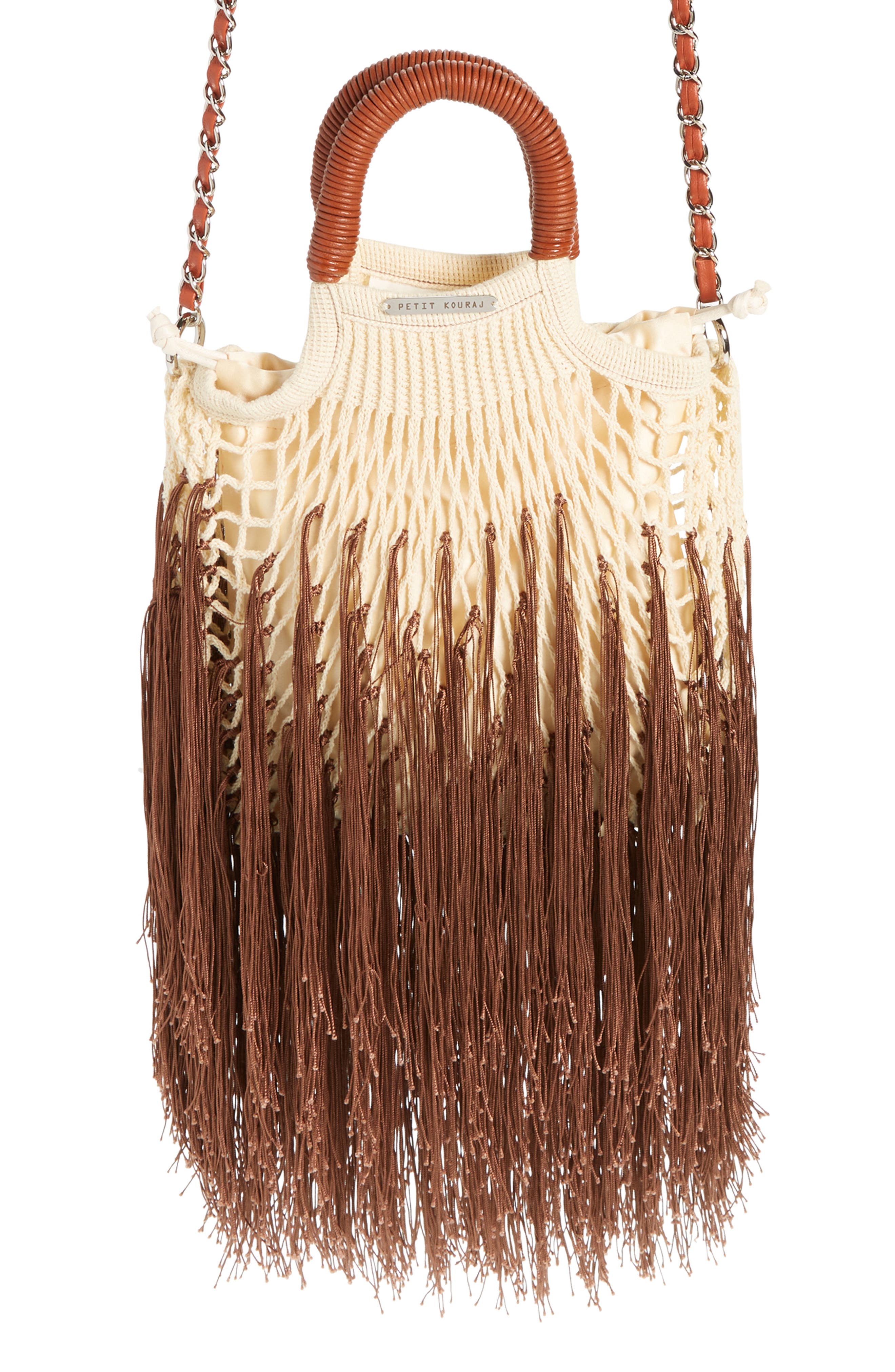Petit Kouraj Mini Fringe Top Handle Bag, Main, color, 