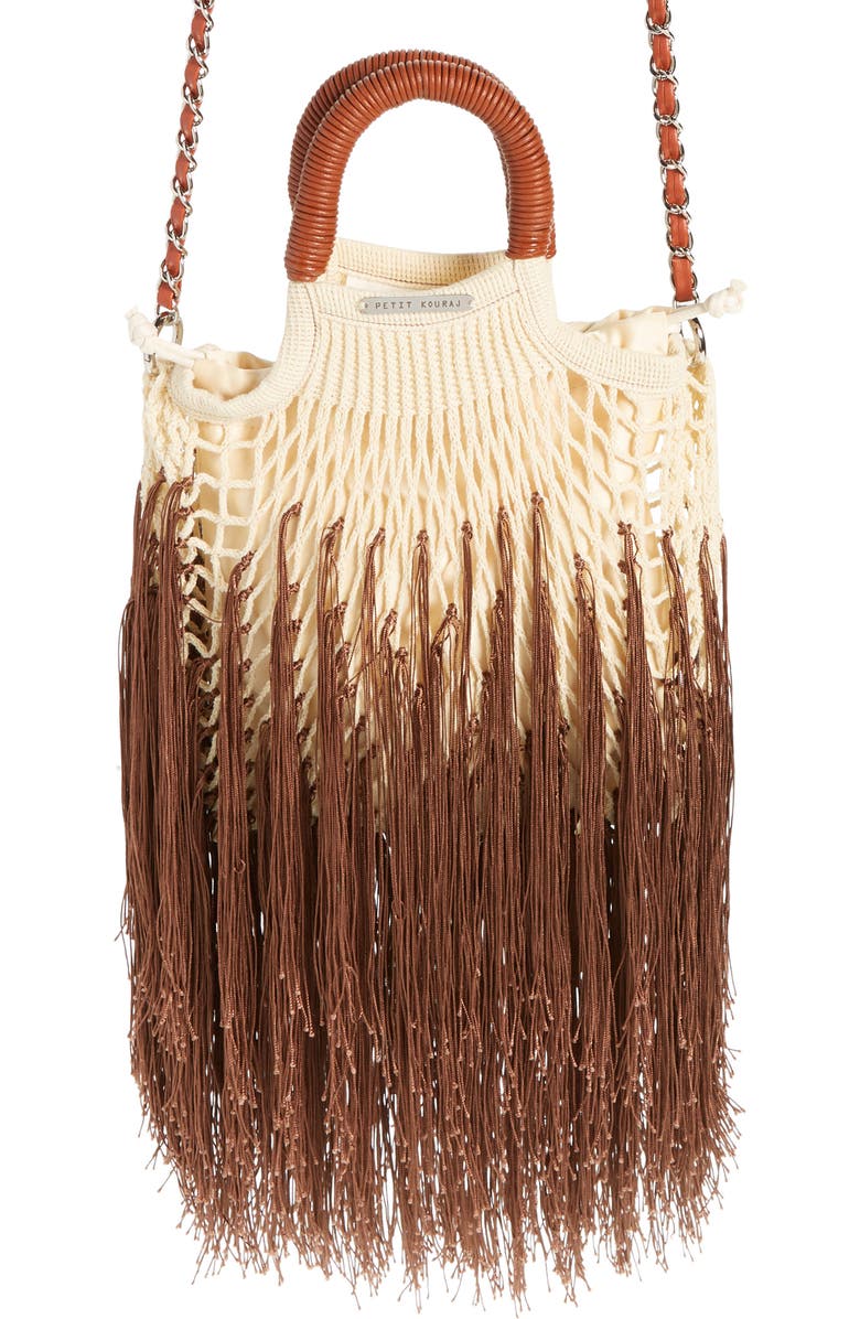 Petit Kouraj Mini Fringe Top Handle Bag, Main, color,