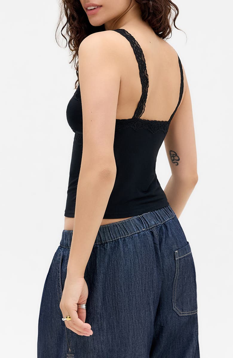 BDG Urban Outfitters Lace Trim Camisole, Alternate, color, Black