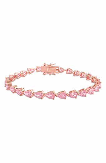 DELMAR Pear Cut Created Sapphire Tennis Bracelet