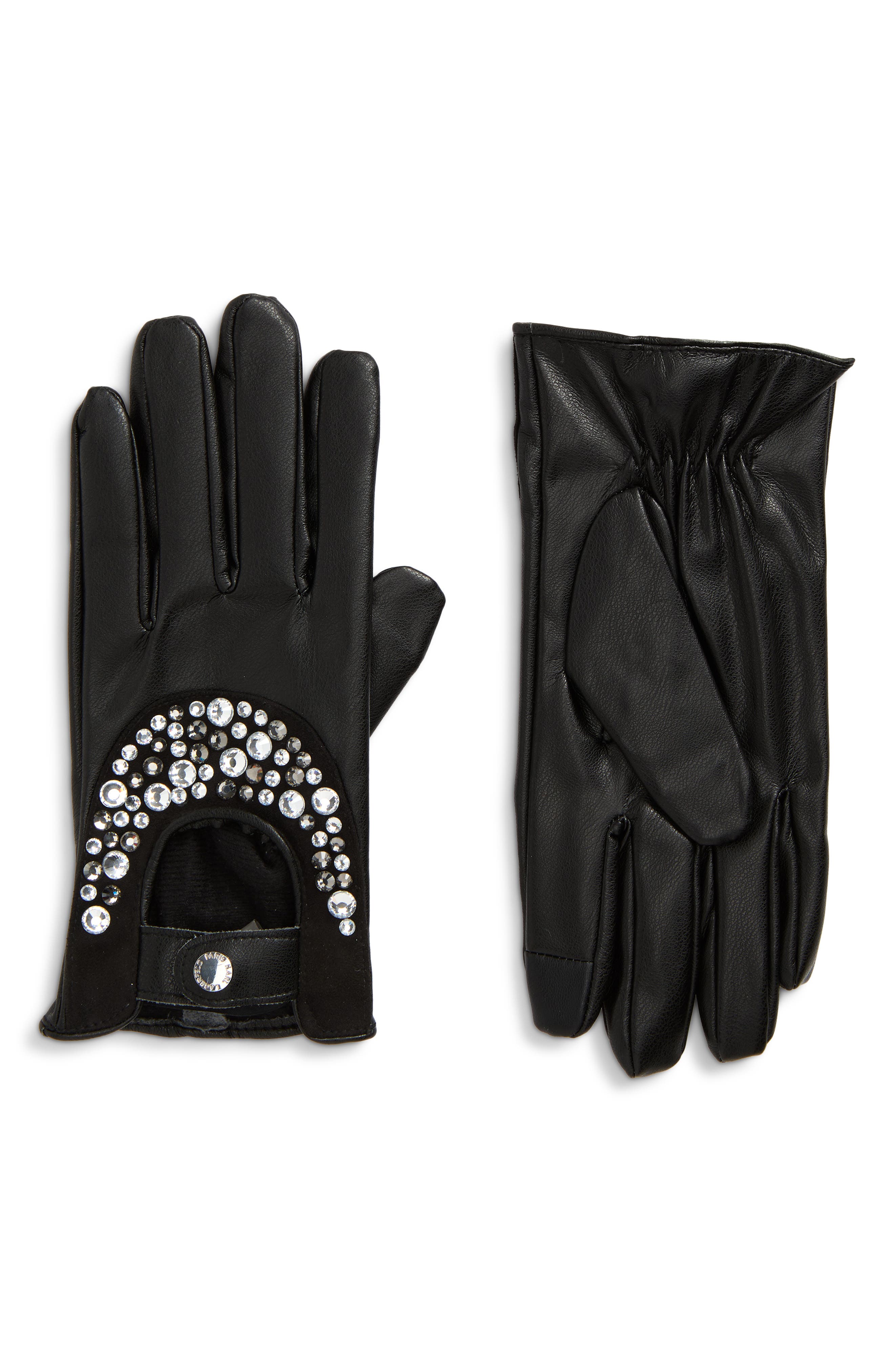 Faux Leather Sparkle Gloves