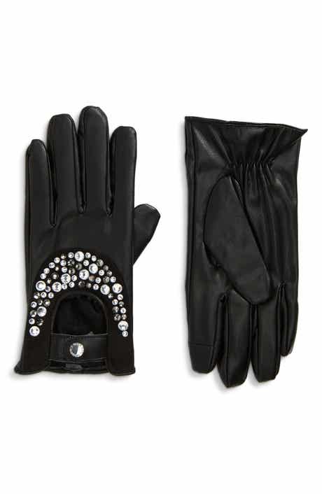 Faux Leather Sparkle Gloves