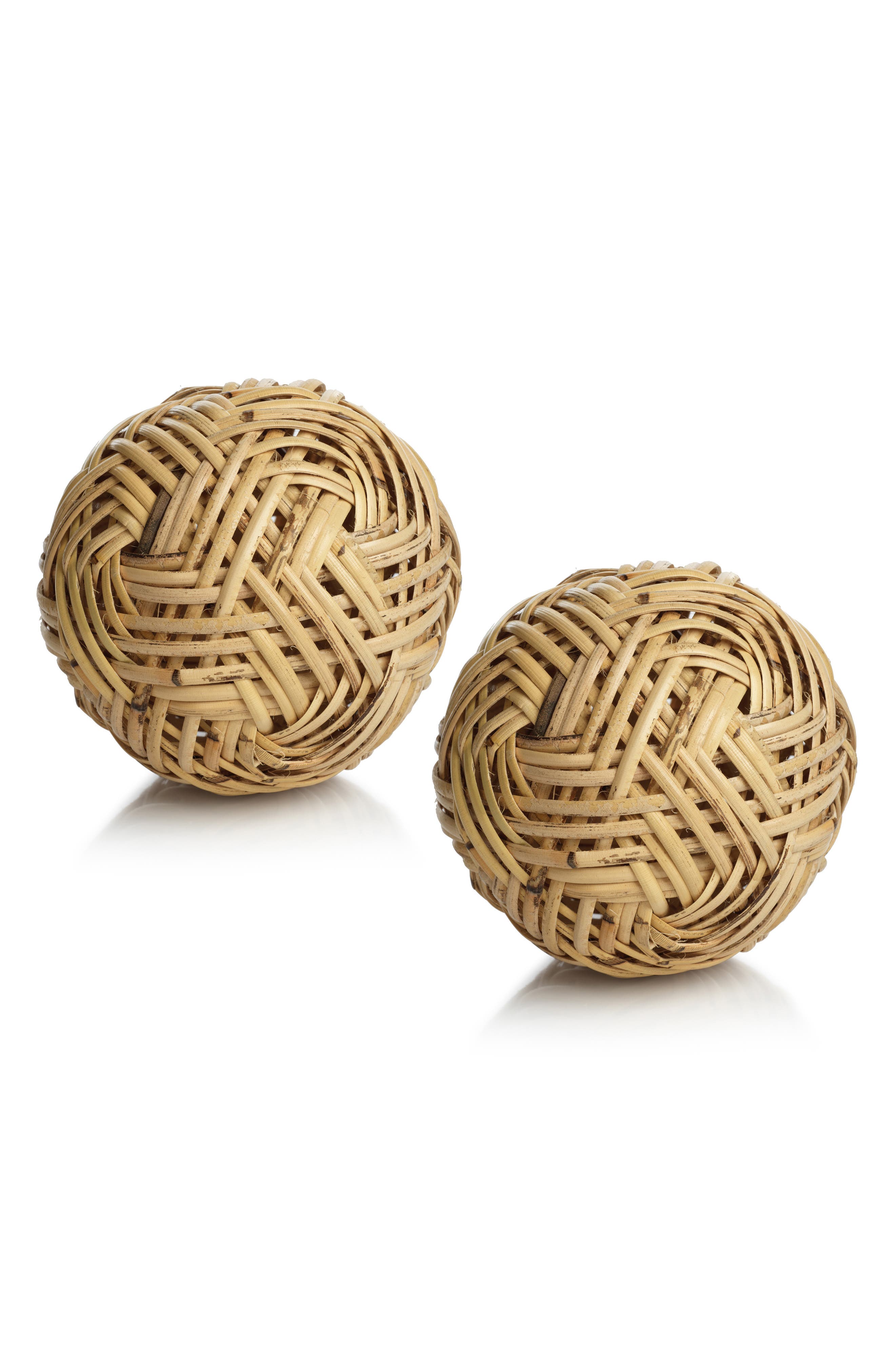 Zodax Set of 2 Rattan Decorative Balls