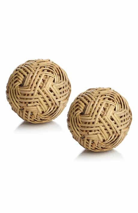 Zodax Set of 2 Rattan Decorative Balls
