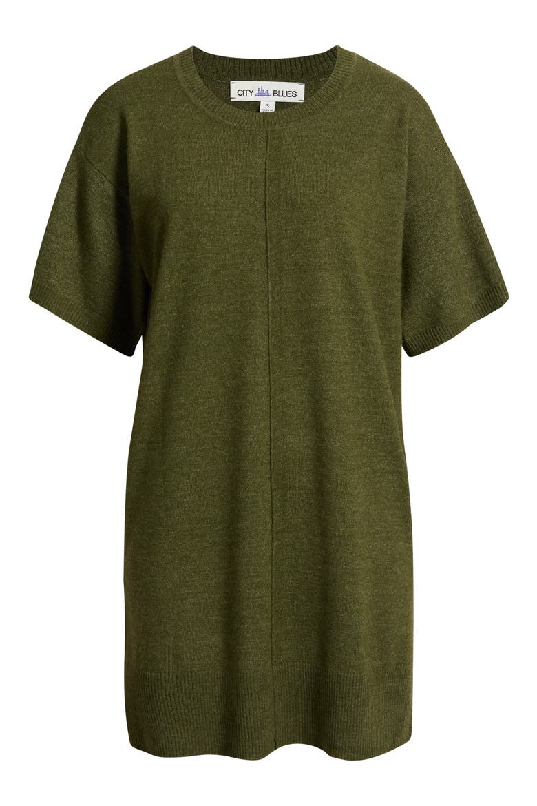 Crewneck Sweater Dress, Alternate, color, MOSS