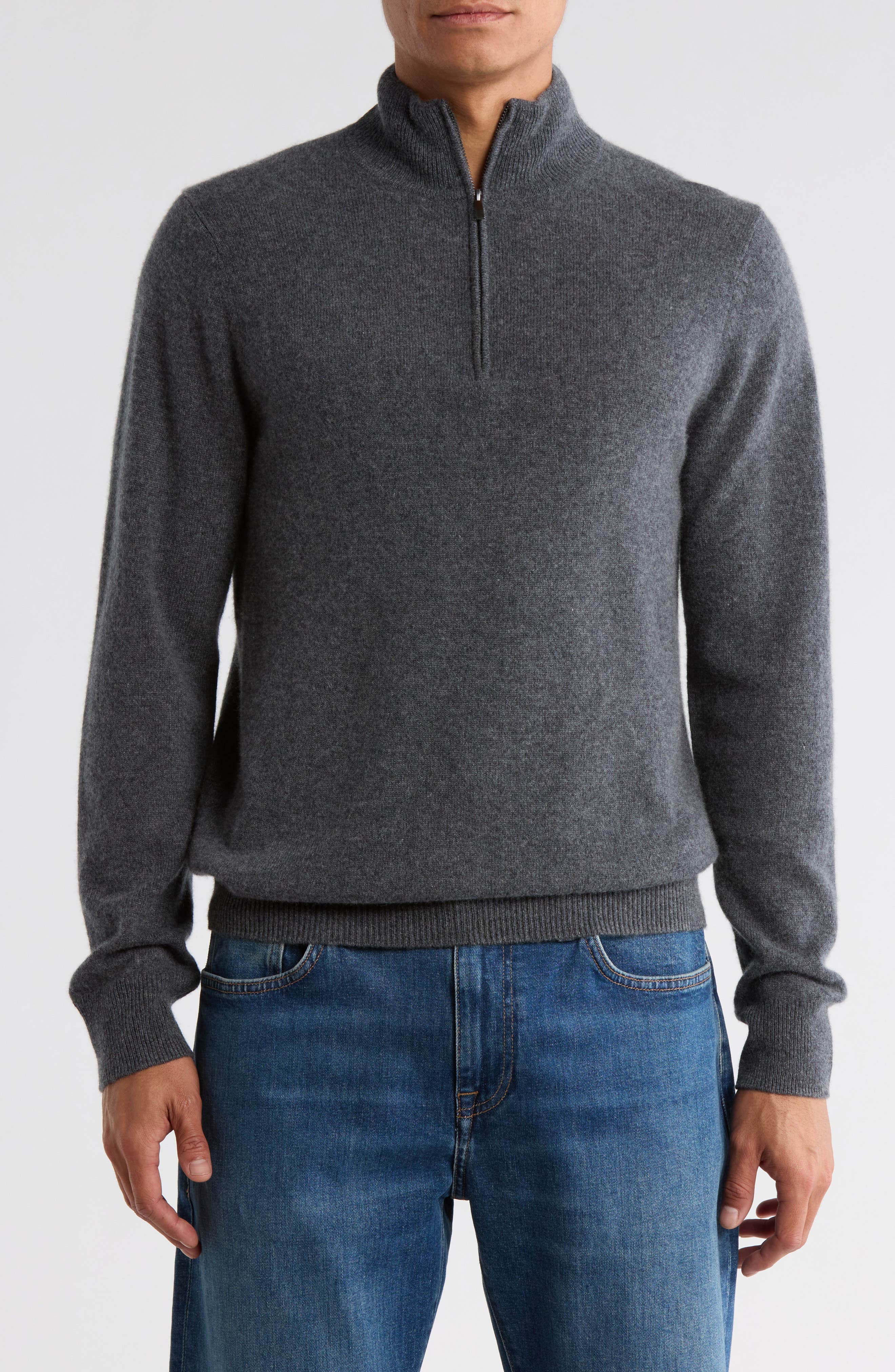 Nordstrom Cashmere Quarter Zip Sweater