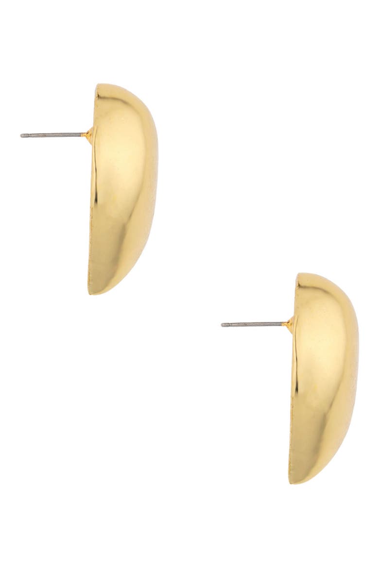 Puffy Heart Stud Earrings, Alternate, color, GOLD