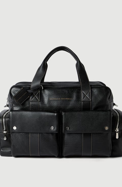 Grained calfskin leisure bag