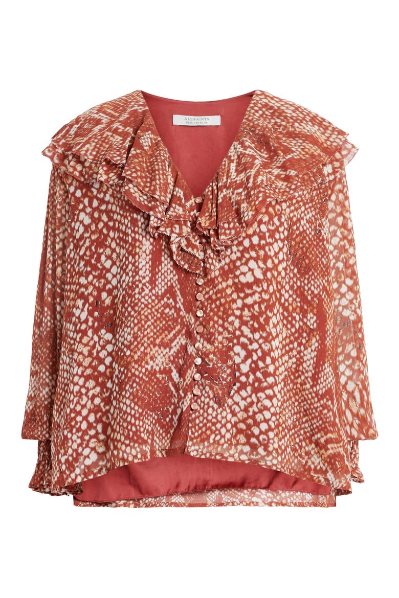 Phoebe Waimea Ruffle Top, Alternate, color, RED CLAY