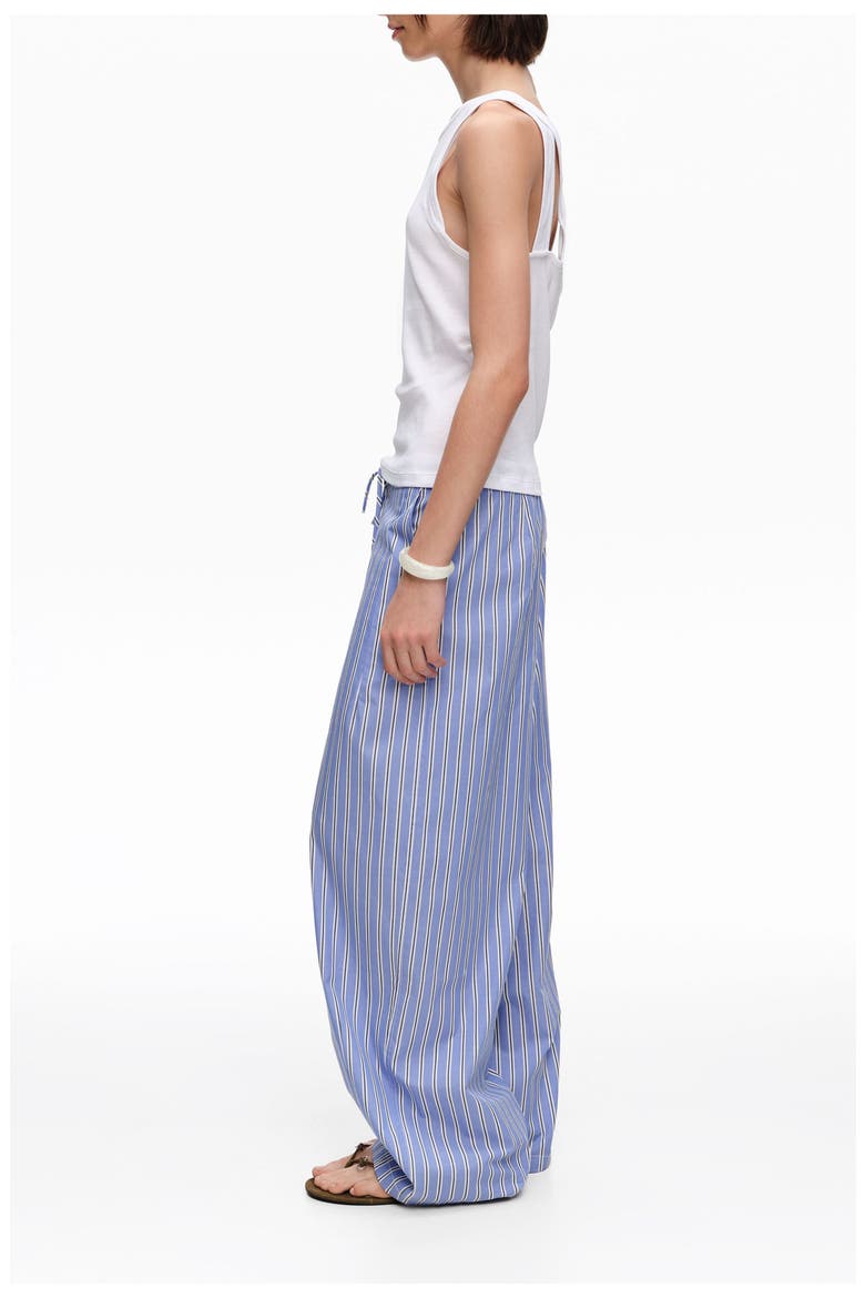 Striped Cotton Jogger Trousers, Alternate, color, BLUE