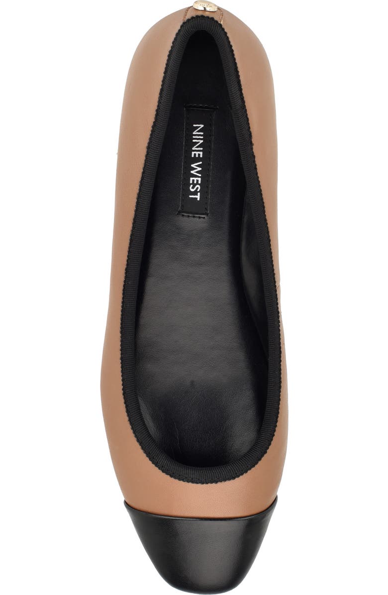 Nine West Ollin 9x9 Cap Toe Flat, Alternate, color, Light Brown 230