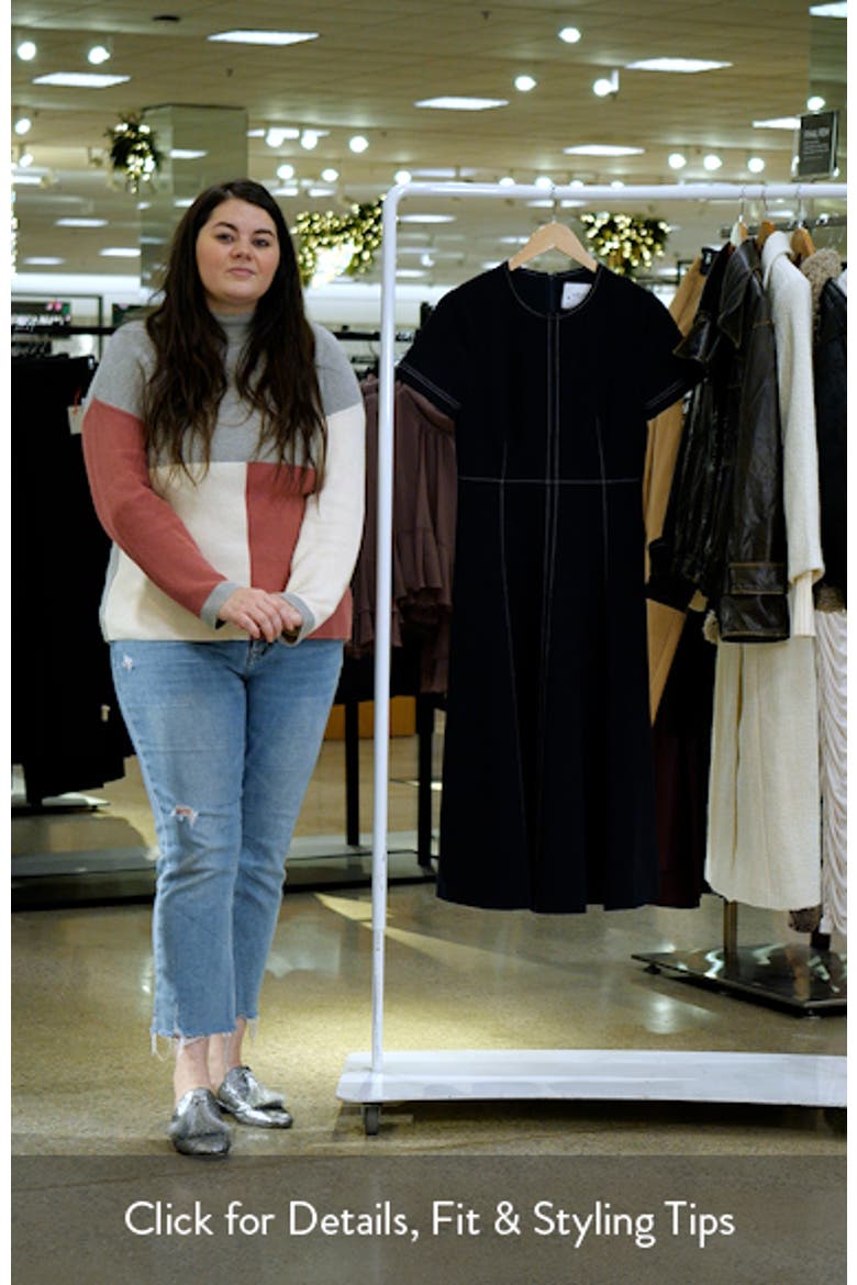 Eugine Topstitch Midi Dress video