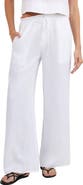Bella Dahl Ruffle Waist Wide Leg Linen Pants