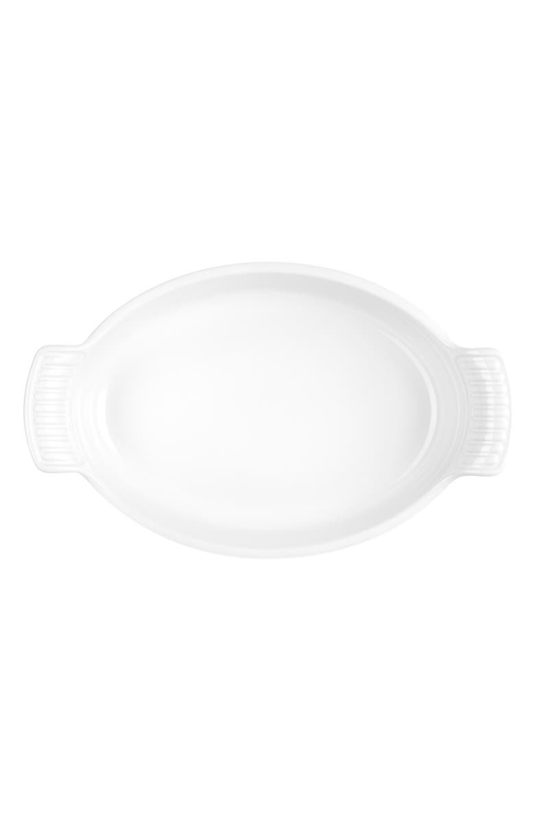 Le Creuset 1-Quart Heritage Oval Au Gratin Dish, Alternate, color, White