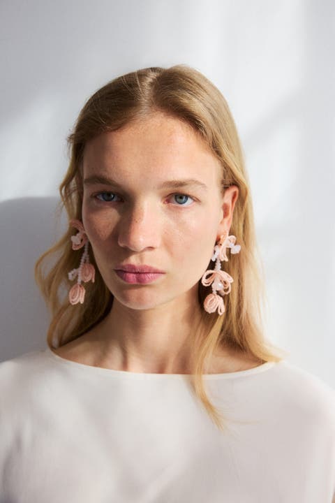 Beaded flower earrings
