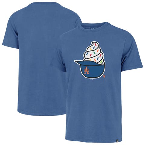 Men's '47  Royal New York Mets Ice Cream Helmet Franklin T-Shirt