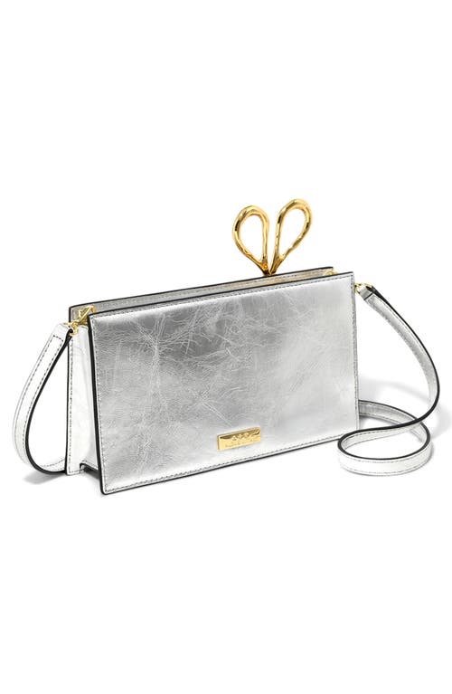 Alexis Bittar The Petite Scissor Leather Clutch In Silver