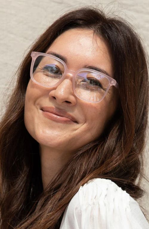 Mohala Eyewear Nani 50mm Medium Nose Bridge Narrow Width Square Optical Glasses In Peony/clear Lenses