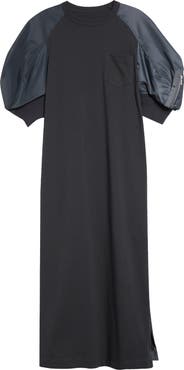 Nylon Twill Mix Cotton Jersey Dress – La Garçonne