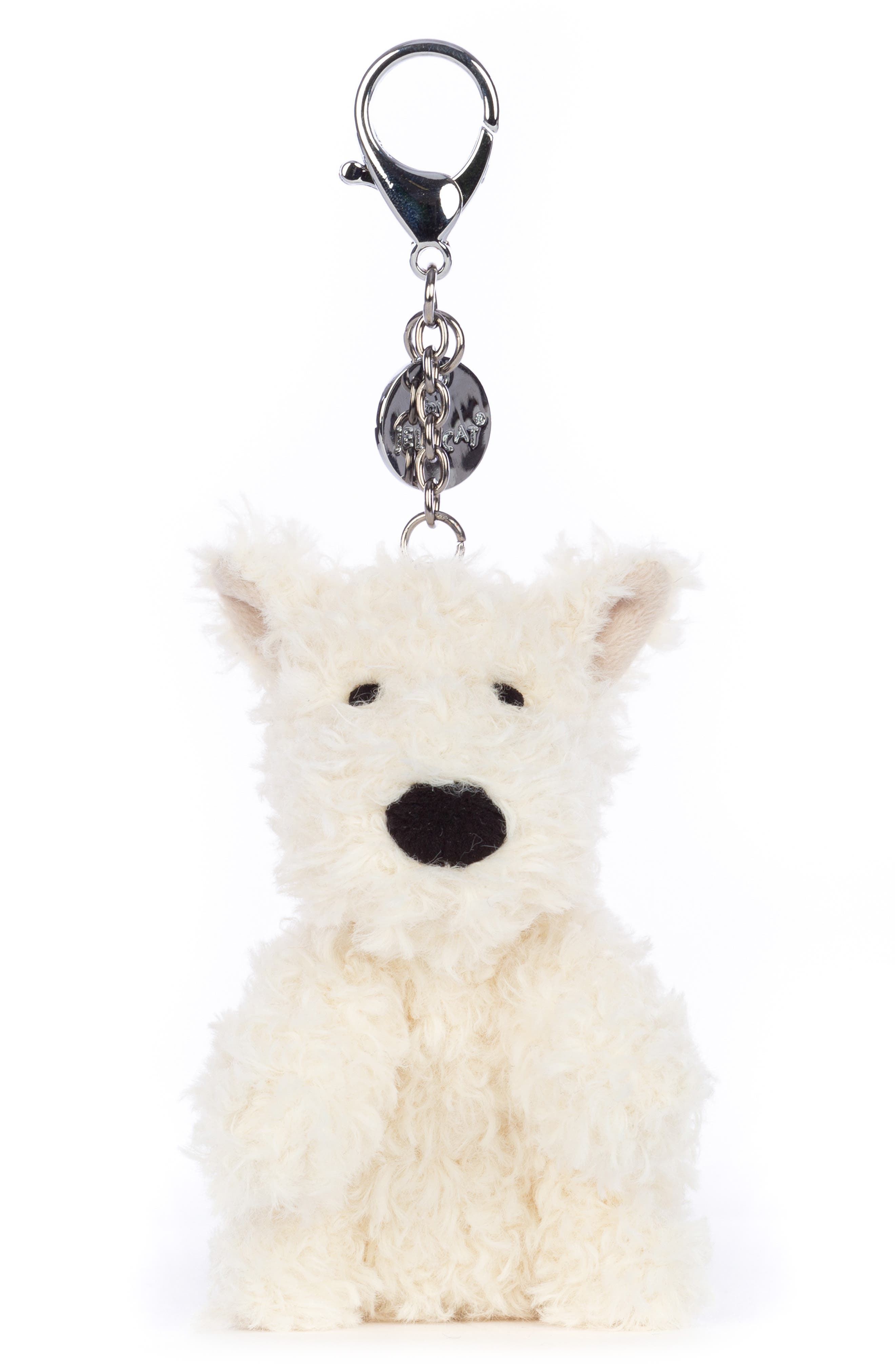 Munro Scottie Dog Bag Charm, Main, color, WHITE