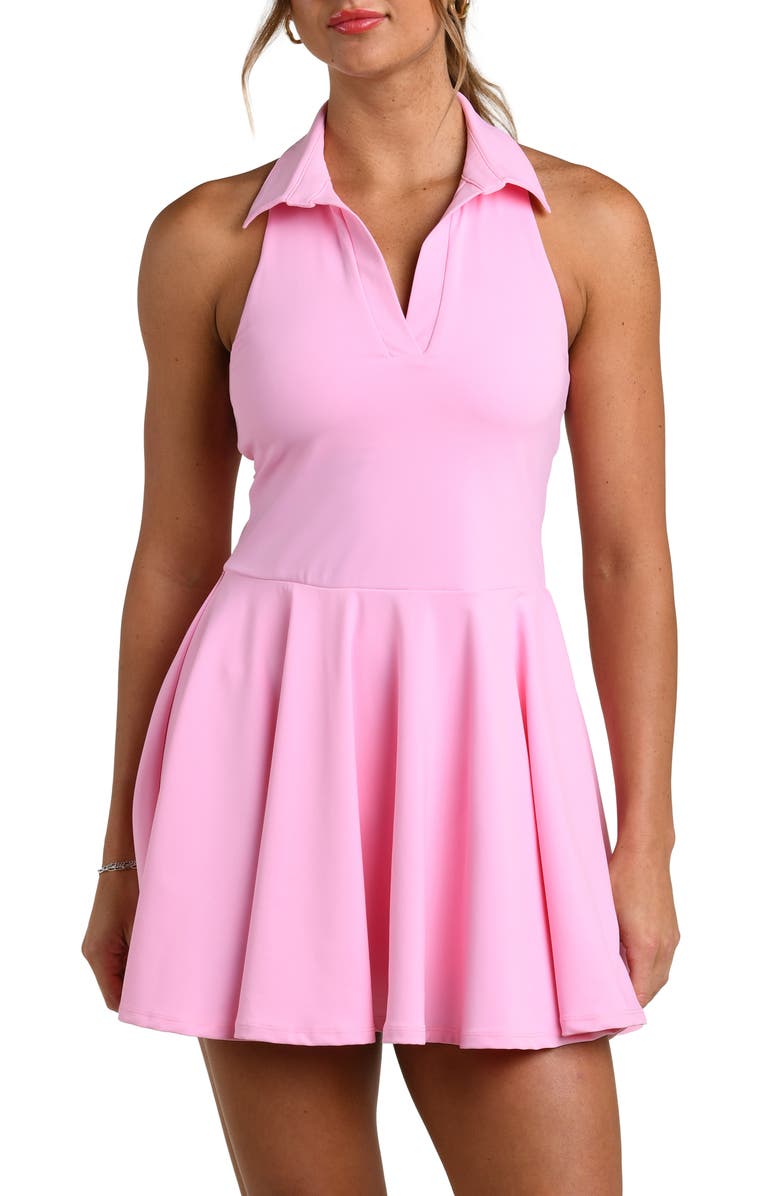 La Blanca Racerback Tennis Dress, Main, color, Strawberry