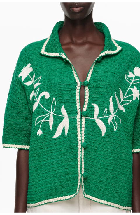 Embroidered Knit Sweater