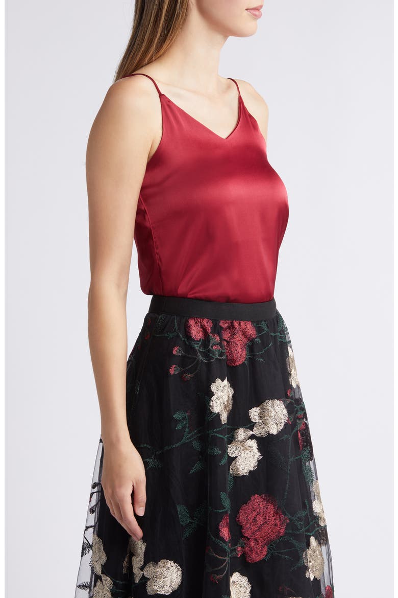 Bijou Satin Camisole, Alternate, color, RED