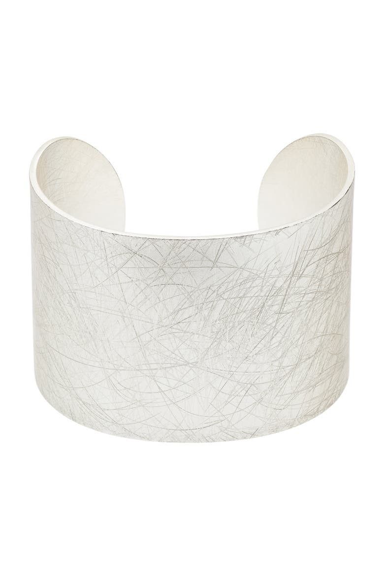 Hammered Cuff, Main, color, Silver