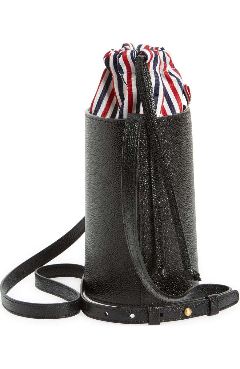 Thom Browne Mini Calfskin Leather Bucket Bag, Alternate, color,